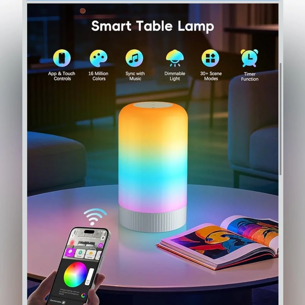 Color-Changing LED Smart Table Lamp - Picture 2 of 7